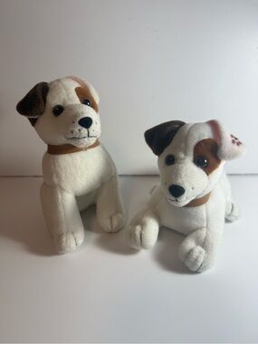 Vintage PBS Wishbone Mini Plush 1999 Jack Russel Terrior Detective Set Of Two
